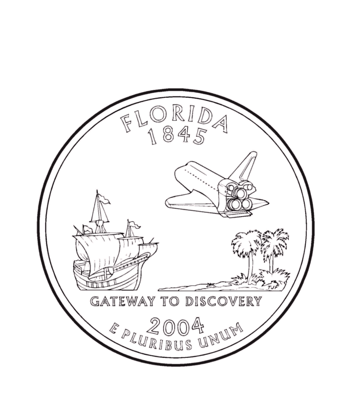  Florida State Quarter Coloring Page