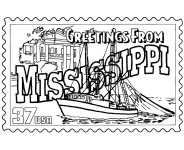 Mississippi State Stamp coloring page