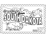 USA-Printables: State of South Dakota Coloring Pages - South Dakota