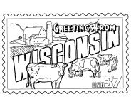 Usa Printables State Of Wisconsin Coloring Pages Wisconsin