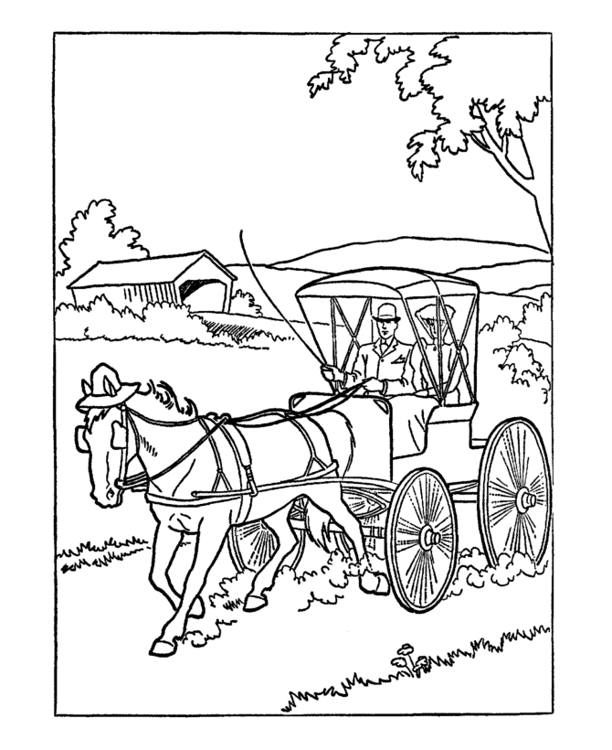 covered wagon coloring pages