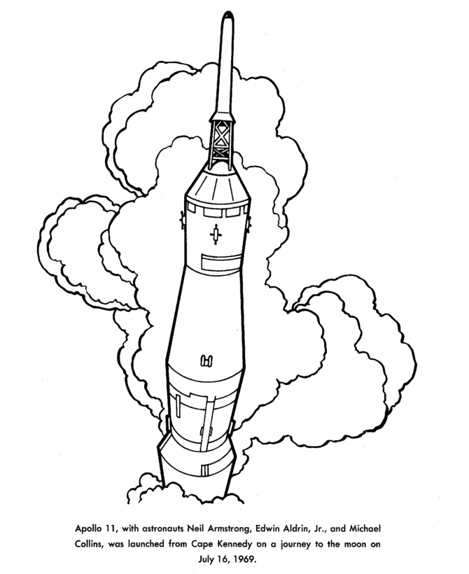 USAPrintables Apollo 11 launch coloring pages The