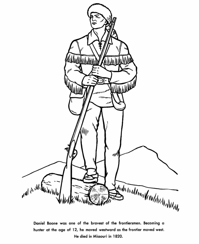  Daniel Boone Coloring Page