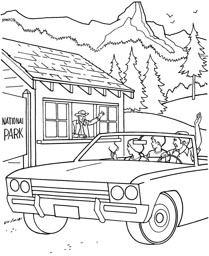  National Park Visitor Coloring Page