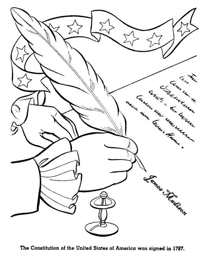 USA Printables The Constitution American Symbols Coloring Pages