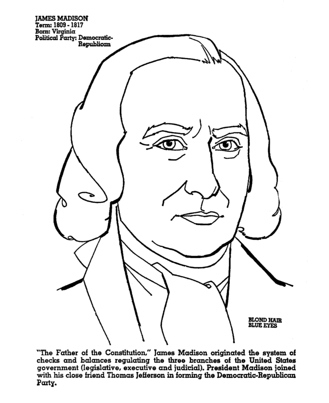  James Madison Coloring Page