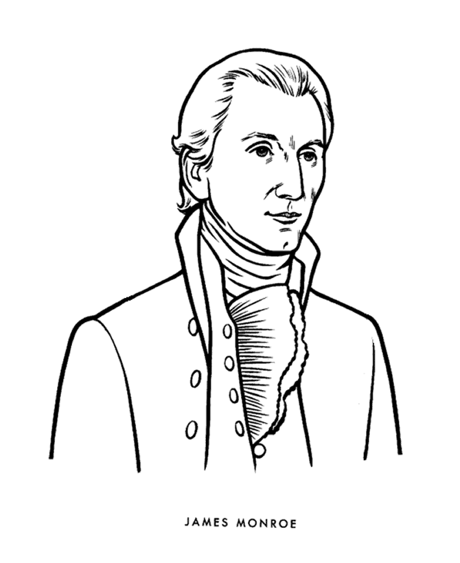USAPrintables President James Monroe Coloring Page 5th President of