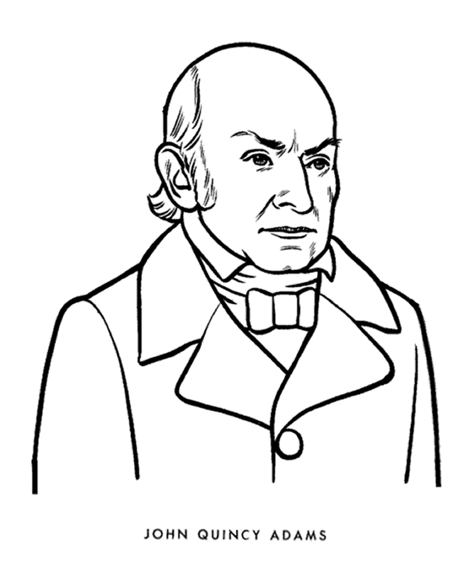 668 Simple John Quincy Adams Coloring Page with disney character