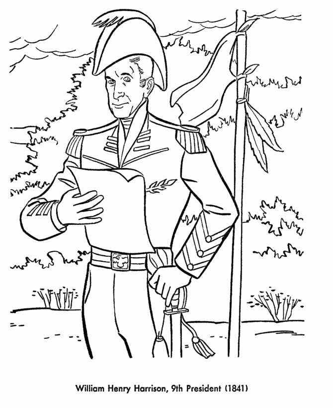  President Harrison Coloring Page