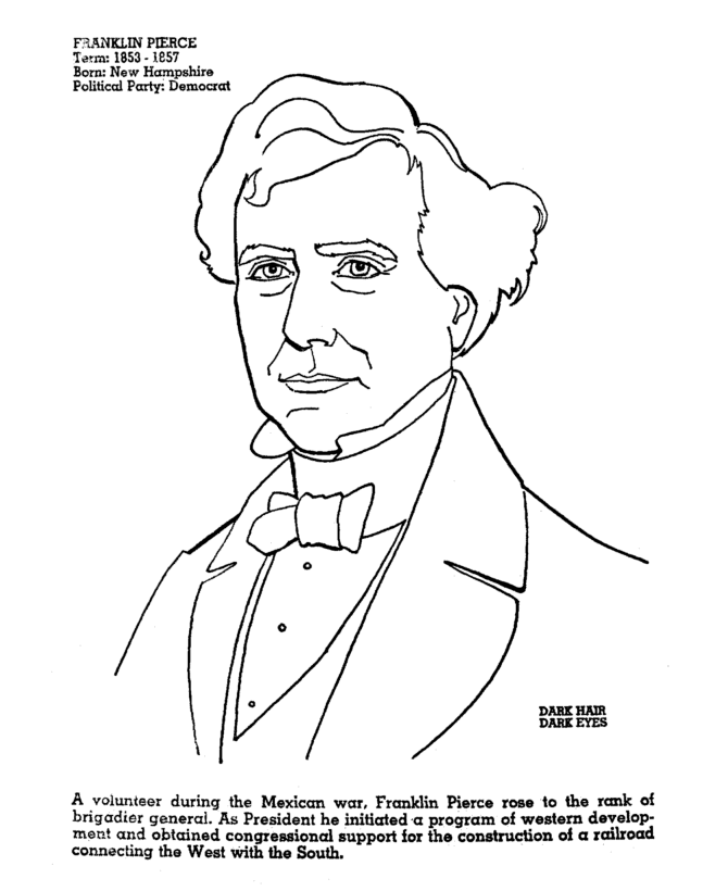  Franklin Pierce Coloring Page