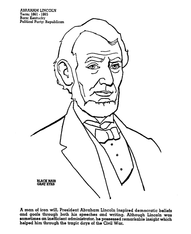  Abraham Lincoln Coloring Page