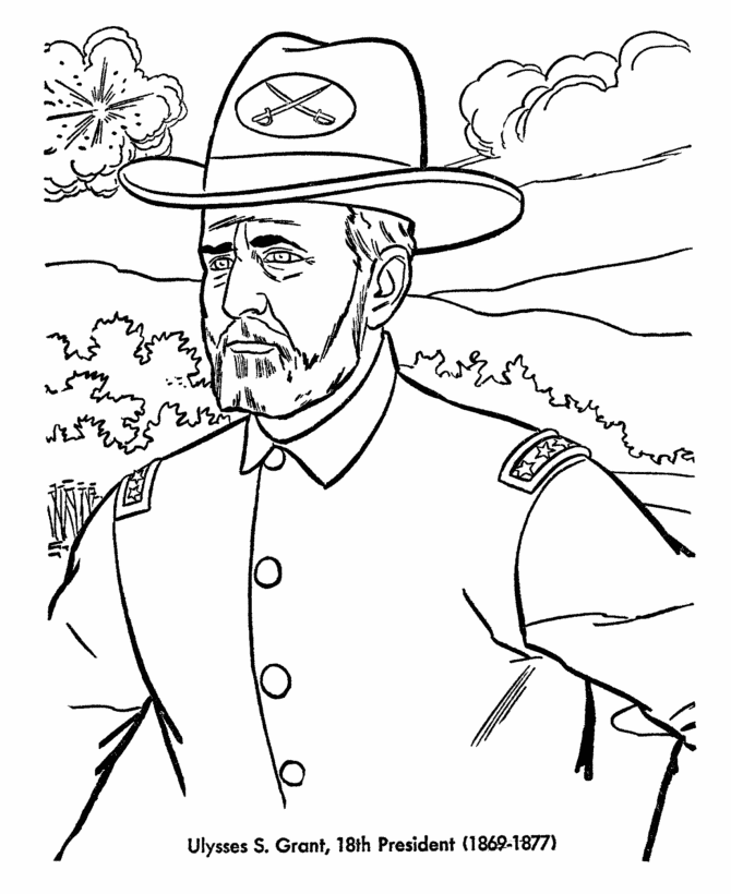 USA-Printables: US Presidents Coloring Pages - President Ulysses S