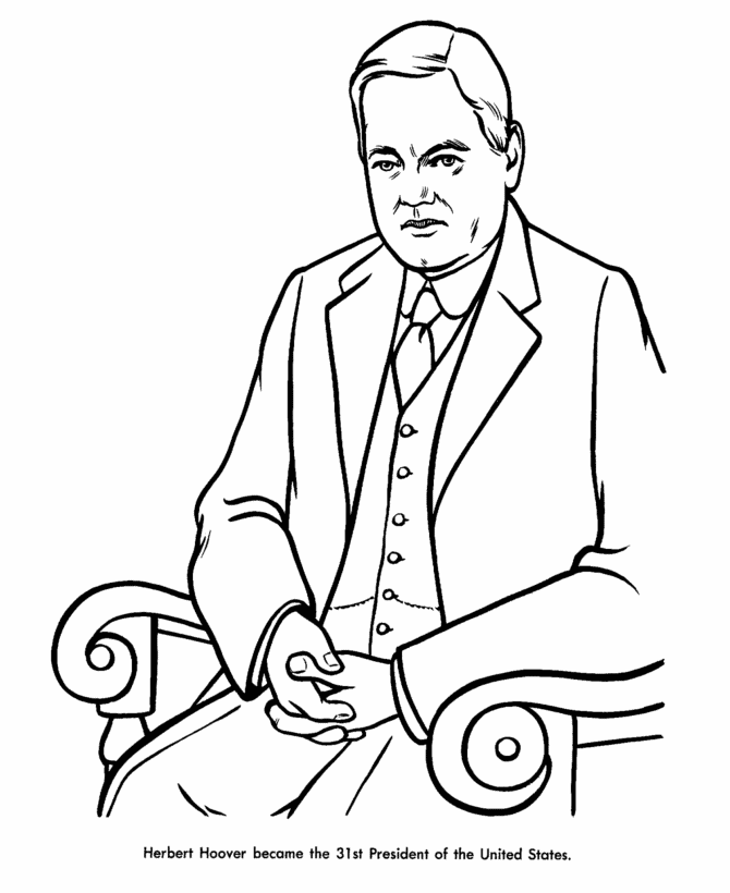 USAPrintables President Herbert C. Hoover coloring page 31st