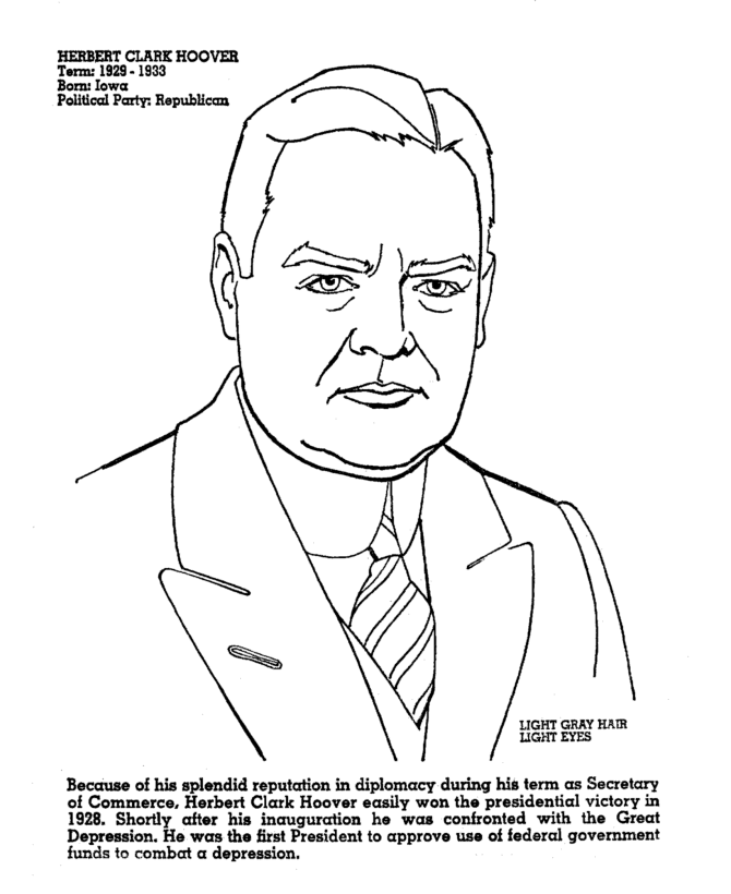USAPrintables Herbert C. Hoover 31st President of the United States