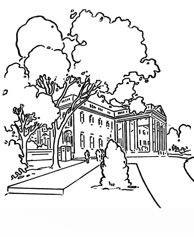 white house coloring pages printables